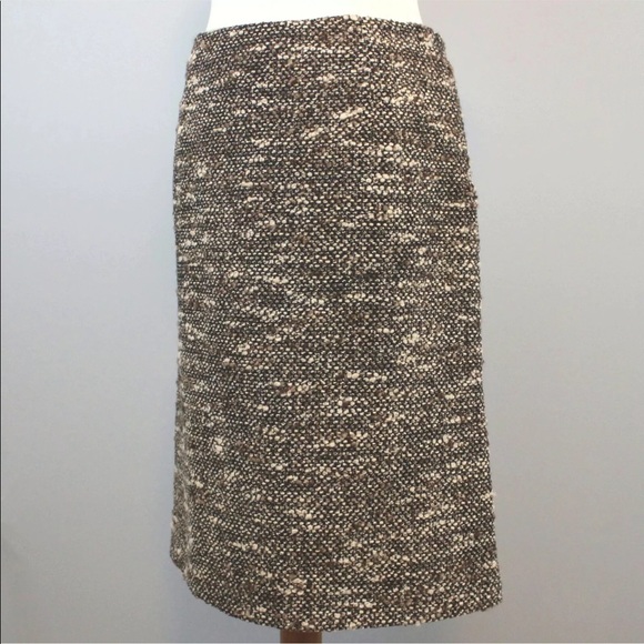 Valentino Boucle Wool Sz 8 Box Pleat Knee Length - Picture 2 of 8